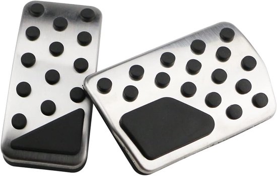 Auto Pedaal Covers - Interieur Accessoires - Veilig Rijden - Antislip Oppervlak - Set van 2 - Zilver Zwart