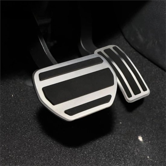 Auto Pedaal Covers - Pedaal Pads - Verbeterde Grip - Antislip Oppervlak - 3 Delig Set - Zilver Zwart