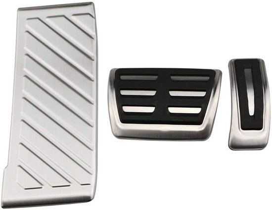 Auto Pedaal Covers - Pedaalhoezen Auto - Veiliger Rijden - Antislip Rubber - 3 Stuks - Zilver