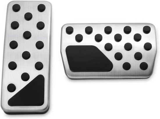 Auto Pedaal Covers - Pedaalhoezen Set - Verbeter Rijervaring - Antislip Oppervlak - One Size - Zwart Zilver