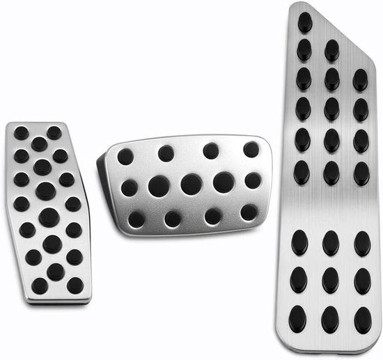 Auto Pedaal Covers - Pedaalhoezen Set - Verbeterde Rijcontrole - Antislip Ontwerp - 3 Stuks - Zilver