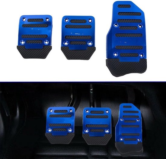 Auto Pedaal Covers - Pedaalhoezen Set - Verbeteren Grip - Antislip Sport Design - 3 stuks - Zilver