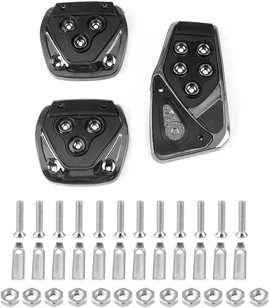 Auto Pedaal Covers - Race Pedalen - Verbeterde Grip - Antislip Ontwerp - Universele Pasvorm - Zwart