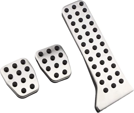 Auto Pedaal Covers - Rem Gas Pedaal - Verbeterde Rijervaring - Antislip Roestvrij Staal - Set van 2 - Zilver