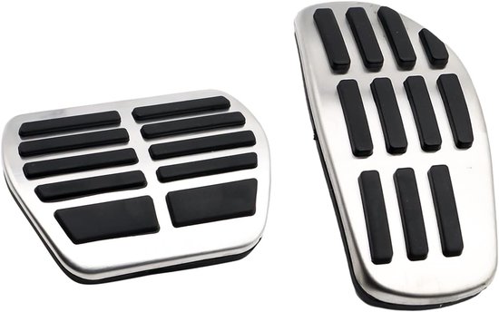 Auto Pedaal Covers - Rem Gas Set - Verbeter Rijervaring - Antislip Rubber Design - 2 Stuks Set - Zilver