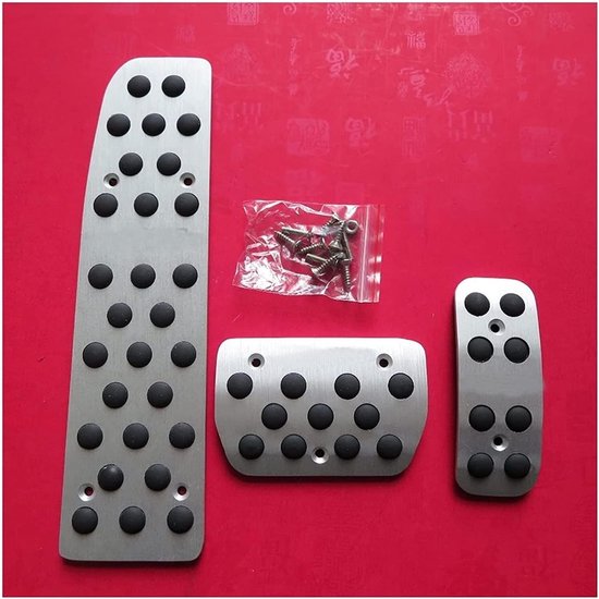 Auto Pedaal Covers - Rem Voetsteun - Verbeterde Grip - Antislip Ontwerp - 3 Delig - Zilver