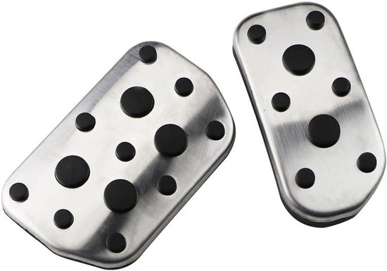 Auto Pedaal Covers - Remgas Pedaalhoezen - Verbeterde Rijervaring - Antislip Oppervlak - Set van 2 - Zilver