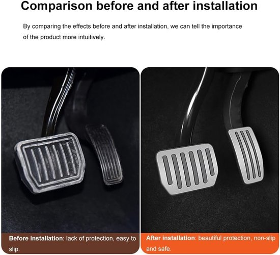 Auto Pedaal Covers - Remgaspedaal Vervanging - Veiliger Rijden - Antislip Oppervlak - Set van 4 - Zilver