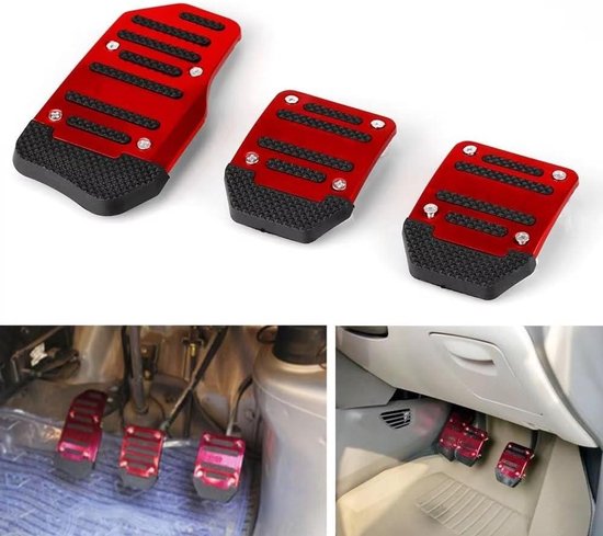 Auto Pedaal Covers - Remkoppeling Gaspedaal - Veiliger Rijden - Antislip Gestructureerd Oppervlak - Universele Set - Zilver