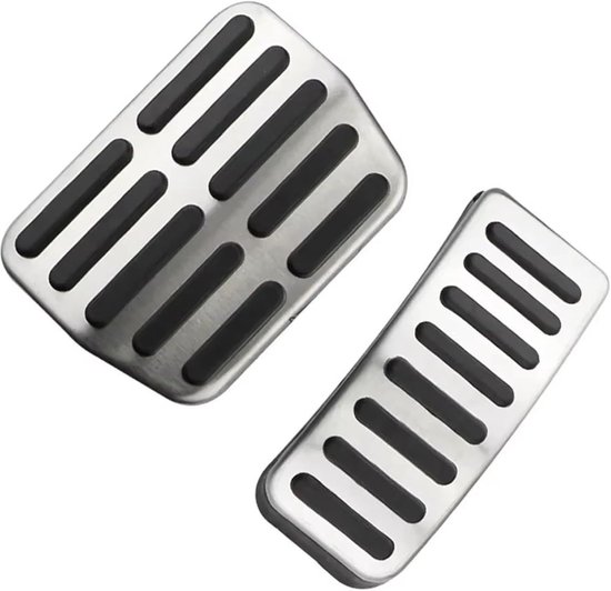 Auto Pedaal Covers - RVS Covers - Verbeterd Rijcomfort - Antislip Ontwerp - Set van 2 - Zilver