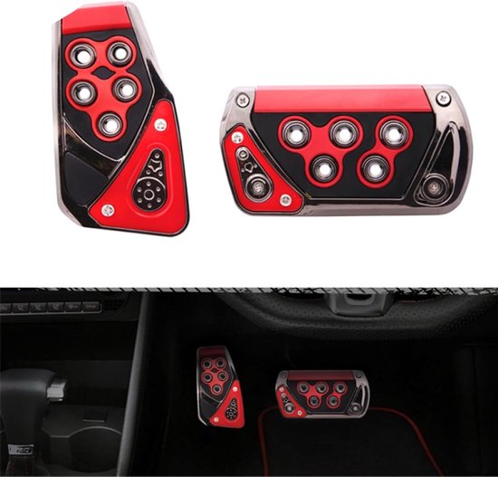 Auto Pedaal Covers - Set Antislip - Veiliger Rijden - Eenvoudige Montage - 2 Stuks - Rood