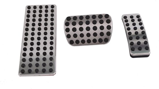 Auto Pedaal Covers - Upgrade Set - Verbeter Rijervaring - Anti-slip Aluminium - 3 Delig - Zilver
