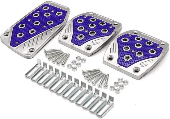 Auto Pedaal Covers - Voetpads Set - Veilig Rijden - Antislip Grip - 3 Stuks - Blauw