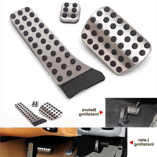 Auto Pedaal Covers - Voetpedaal Set - Auto Interieur Upgraden - Roestvrij Staal - 1 Set - Chroom
