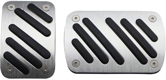 Auto Pedaal Covers - Voetpedaal Verhogers - Sportieve Look - Antislip Oppervlak - 50 x 10 x 10 cm - Zilver