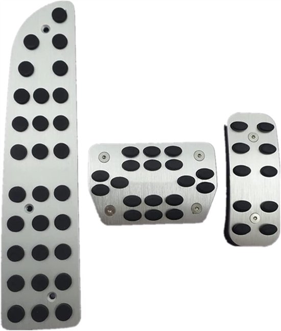 Auto Pedaal Covers - Voetrem Set - Verbeterde Grip - Antislip Ontwerp - 3 Delig - Zilver