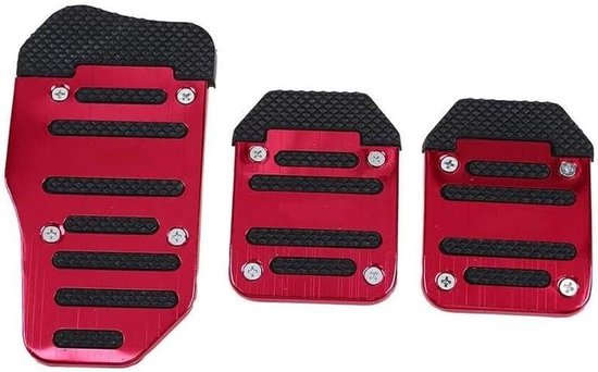 Auto Pedaal Covers - Voetsteun Set - Rijden Verbeteren - Antislip Ontwerp - 3 Delig - Rood