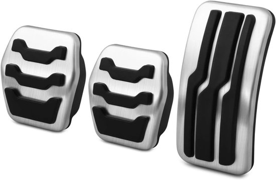Auto Pedaal Covers - Voetsteun Set - Verbeterde Rijervaring - Antislip Ontwerp - 3 Stuks - Zilver Zwart