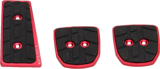 Auto Pedaal Pads - Set van 3 - Verbeterde Grip - Sportief Design - 3 Stuks - Rood
