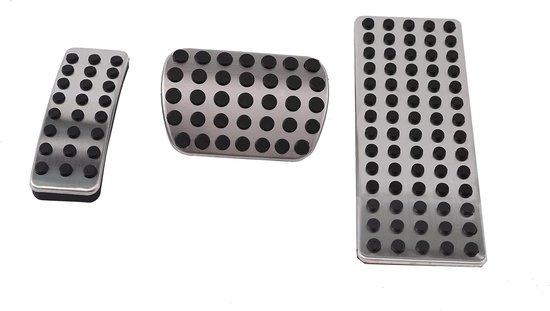 Auto Pedaal Set - Auto Accessoires - Verbeteren Rijervaring - Anti-Slip Ontwerp - 3 stuks - Zilver