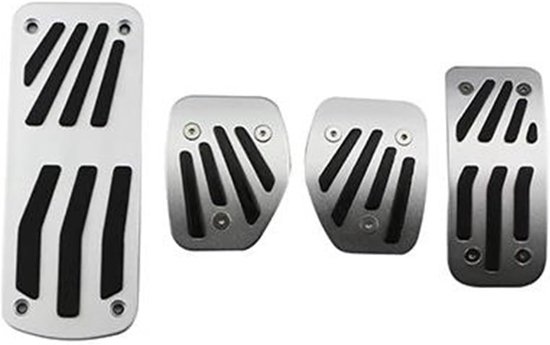 Auto Pedaal Set - Gas Rem Pedaal - Verbeteren Rijervaring - Antislip Oppervlak - MT met Rust - Zilver met Zwart
