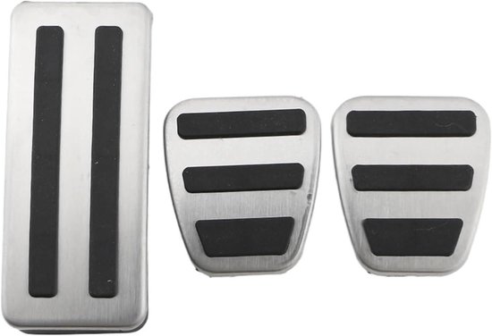 Auto Pedaal Set - Gaspedaal Bekleding - Veiliger Rijden - Antislip Oppervlak - 2 of 3 stuks - Zilver Zwart