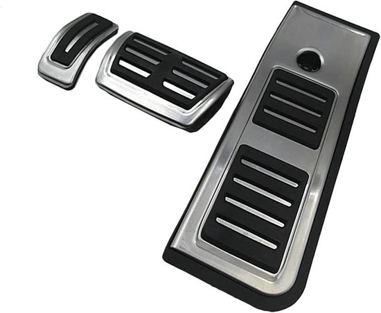 Auto Pedaal Set - Gasrem Pedaal - Comfortabel Rijden - Directe Montage - 3 stuks - Zilver