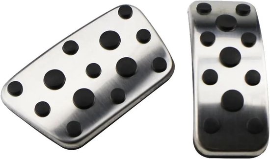 Auto Pedaal Set - Pedaal Covers - Veiliger Rijden - Snelle Installatie - Set van 2 - Zilver Zwart
