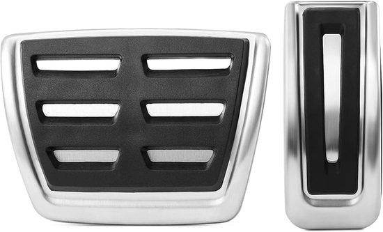 Auto Pedaal Set - Pedaal Covers - Verbeterde Grip - Antislip Rubber - 2 stuks - Zilver