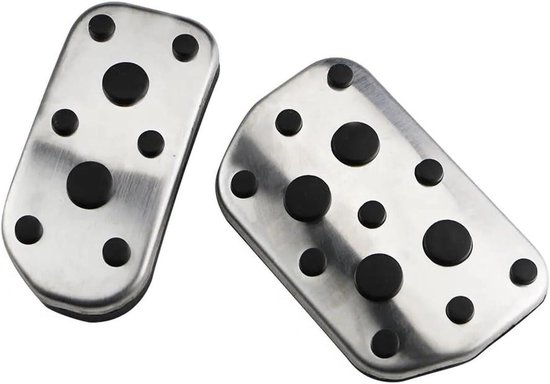 Auto Pedaal Set - Pedaal Covers - Verbeterde Rijervaring - Stabiele Grip - 2PC AT - Zilver