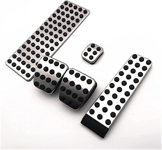 Auto Pedaal Set - Rem Pedaal - Verbeterde Rijervaring - Antislip Ontwerp - 5 Delig - Zilver