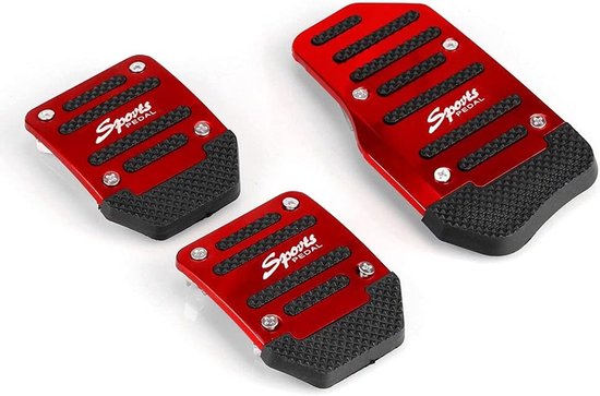 Auto Pedaal Set - Universele Pedaal Covers - Verbeterde Grip - Antislip Oppervlak - 3 Stuks - Rood