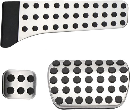 Auto Pedaal Set - Vervangende Pedalen - Verbeterde Rijcontrole - Antislip Rubber - 3 Delig - Zwart Zilver