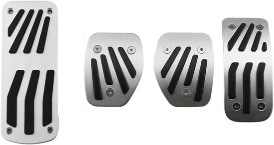 Auto Pedaal Set - Voetpedaal Covers - Veiliger Rijden - Antislip Design - MT met Rust - Zwart en Zilver