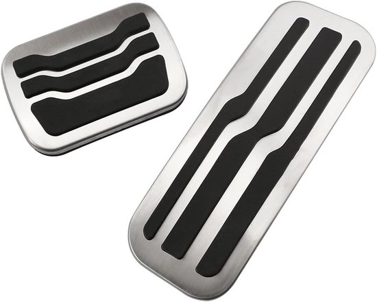 Auto Pedaal Set - Voetpedalen RVS - Verbeterde Grip - Anti-slip Ontwerp - Set van 2 - Zilver