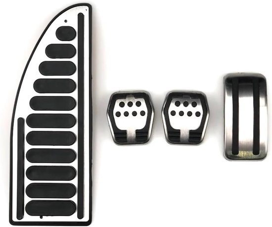 Auto Pedaal Set - Voetsteun Covers - Rijcomfort Verbeteren - Antislip Oppervlak - 4 Stuks - Zilver