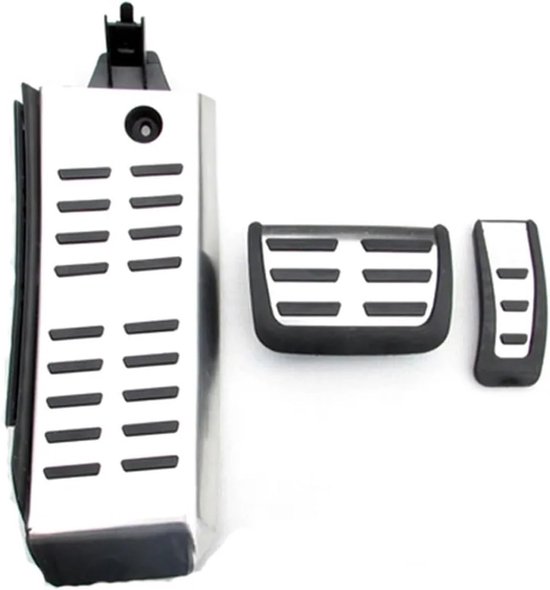 Auto Pedaal Set - Voetsteun Pedaal - Verbeteren Rijveiligheid - Antislip Oppervlak - 3 Stuks - Zilver
