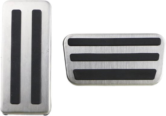 Auto Pedaal Sets - Gas Rem - Veiliger Rijden - Antislip Oppervlak - 3 Stuks - Zilver Zwart
