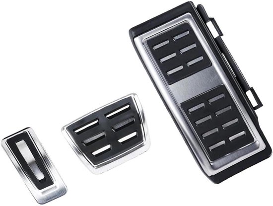 Auto Pedaalbekleding Set - Pedaalkappen Auto - Verbeter Rijervaring - Antislip Ontwerp - 3 Stuks - Zilver