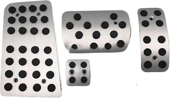 Auto Pedaalhoezen - Antislip Pedaal - Veiliger Rijden - Aluminium Legering - Set van 4 - Zilver