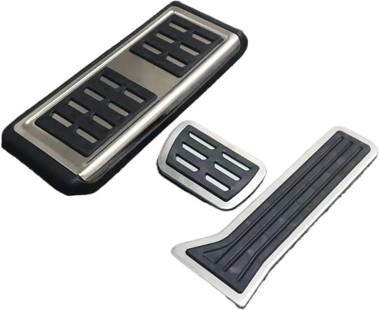 Auto Pedaalhoezen - Antislip Voetpedaal - Verbeterde Grip - Roestvrij Staal - 200 g - Zilver Zwart