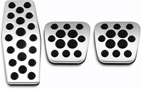 Auto Pedaalhoezen - Auto Accessoires - Verbeterde Rijervaring - Antislip Ontwerp - 3 Stuks - Zilver