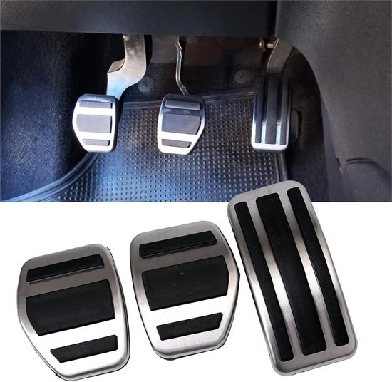 Auto Pedaalhoezen - Gas Rem - Verbeterde Grip - Antislip Oppervlak - 2 of 3 Delig - Metaal