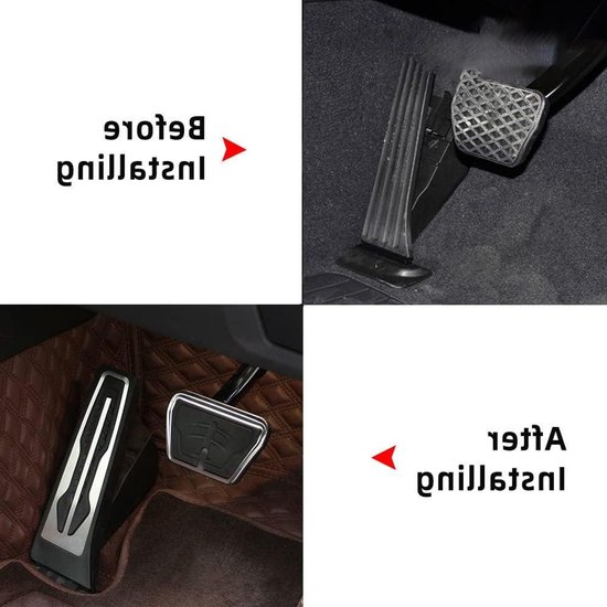 Auto Pedaalhoezen - Pedaal Covers - Verbeteren Rijervaring - Antislip Rubber - 1 Stuk - Zilver