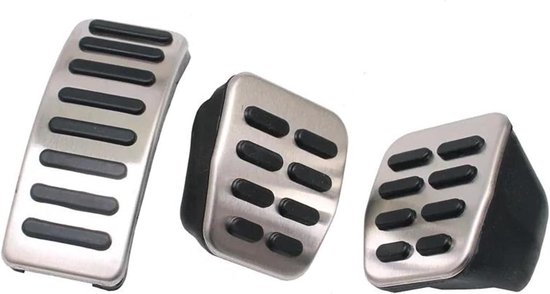 Auto Pedaalhoezen - Pedaal Pads - Verbeterde Grip - Antislip Ontwerp - 3 Delig - Zilver