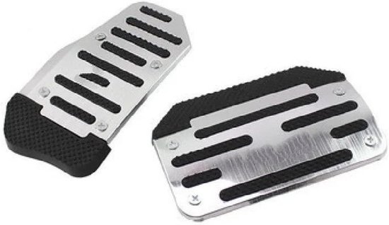 Auto Pedaalhoezen - Rem Gas Set - Verbeterde Grip - Antislip Ontwerp - Universele Pasvorm - Zilver