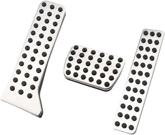 Auto Pedaalhoezen - Rem Pedaal Cover - Veiliger Rijden - Antislip Rubber - 1 Set - Zilver