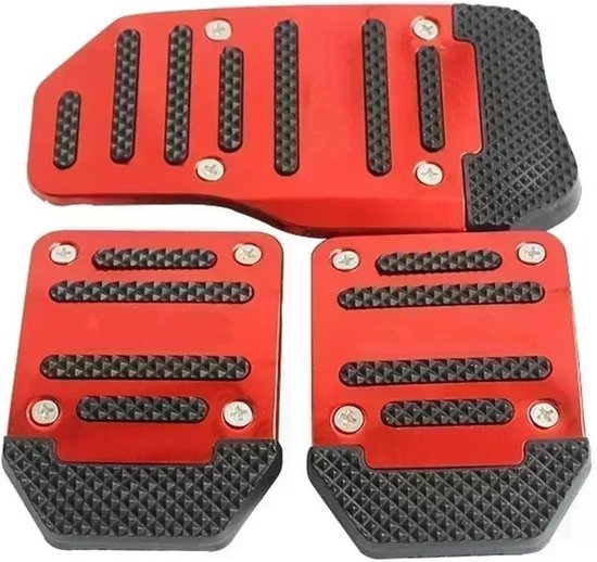 Auto Pedaalhoezen - Remblok Covers - Veiliger Rijden - Antislip Oppervlak - 3 stuks - Rood