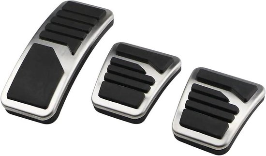 Auto Pedaalhoezen - RVS Pedaal Covers - Verbeterde Grip - Antislip Rubber - Set van 2 - Zilver