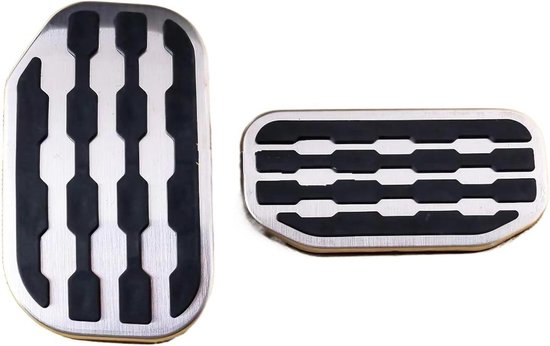 Auto Pedaalhoezen - Sportpedalen Set - Rijveiligheid Verbeteren - Antislip Rubber - Specifiek Model - Zilver Zwart